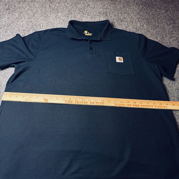 Carhartt Original Fit Navy Blue Short Sleeve Polo Shirt Pocket Mens Size XL - Picture 5 of 6